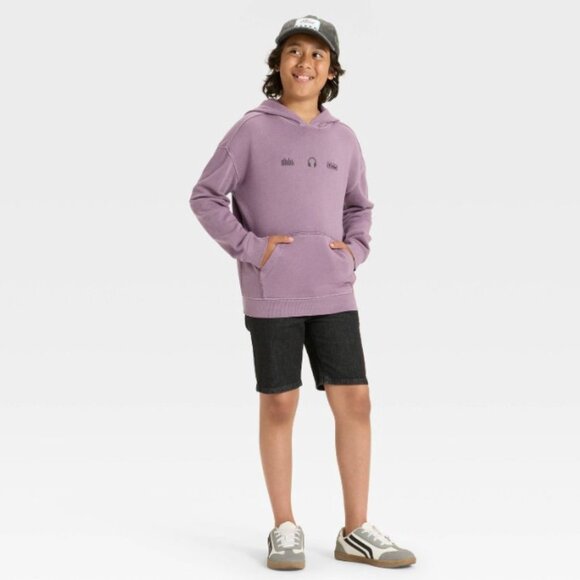 Cat & Jack Boys 16-18 Lightweight Vinyl Lover Hoodie NWOT - Picture 3 of 6